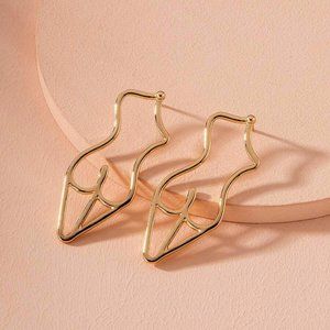 Female Figure Abstract Post Syle Earrings